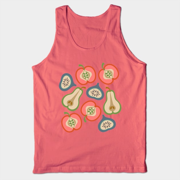 APPLE PEAR FIG Retro Summer Fruit Plump Ripe Colorful - UnBlink Studio by Jackie Tahara Tank Top by UnBlink Studio by Jackie Tahara